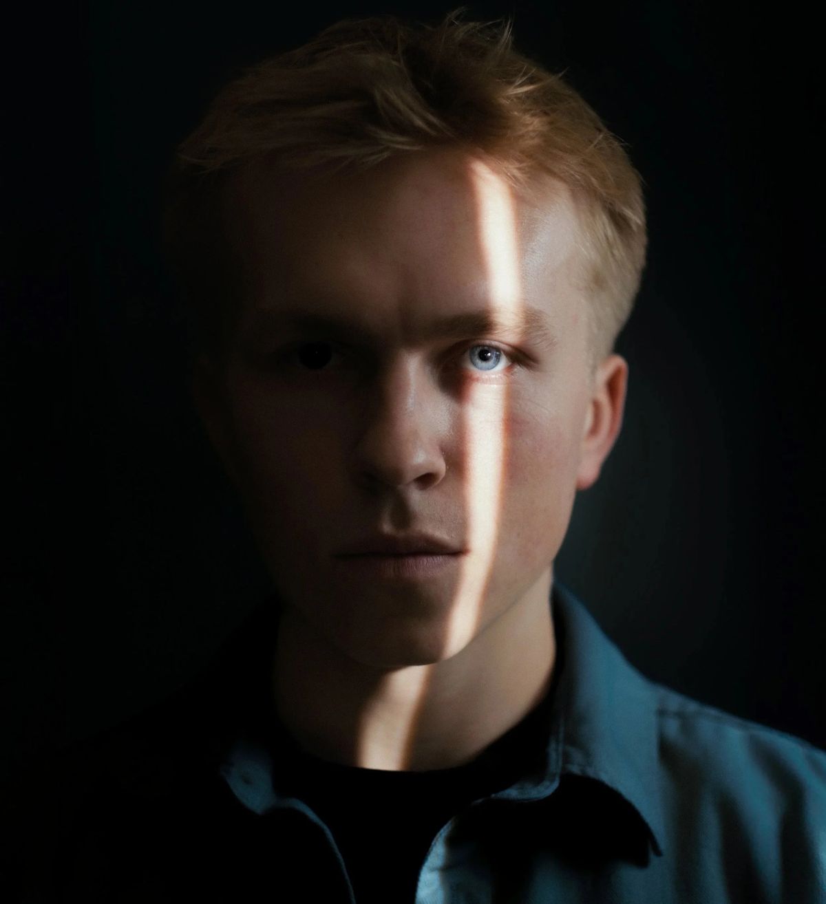 Cinematic actor headshot shot in the East Village studio, New York